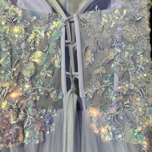 Stacees Lavender Sequined Prom Dress Size 0 New w/ Tags - Picture 4 of 10